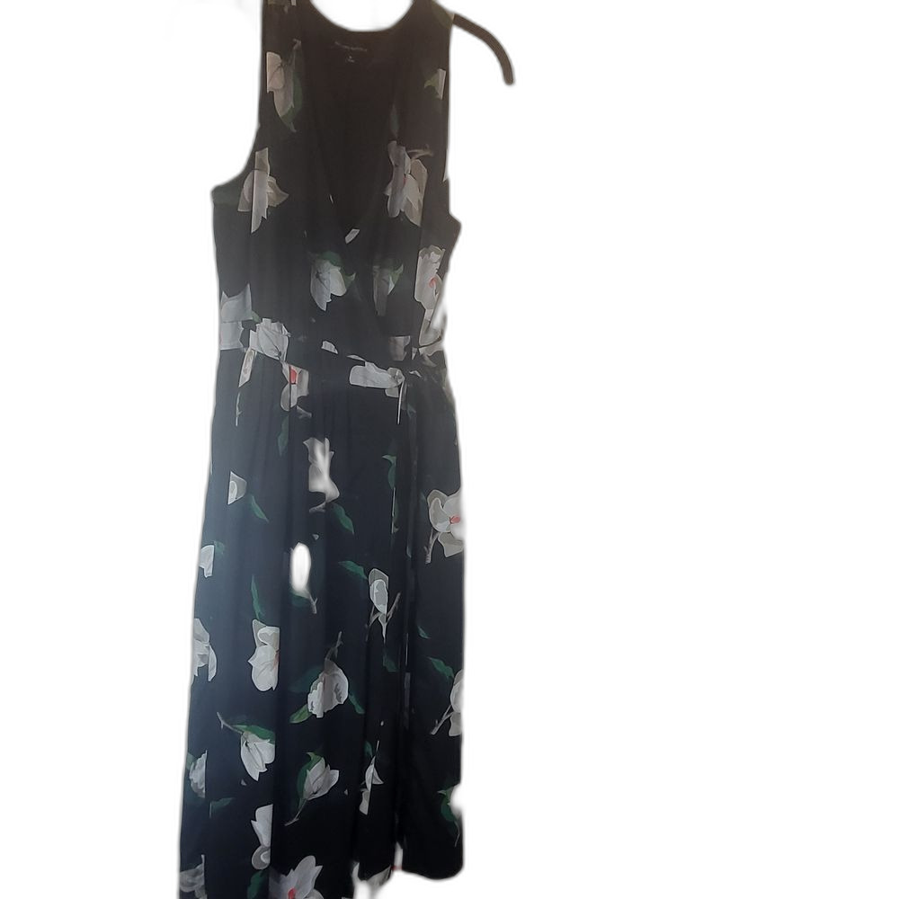 Banana Republic Black Floral Midi Dress